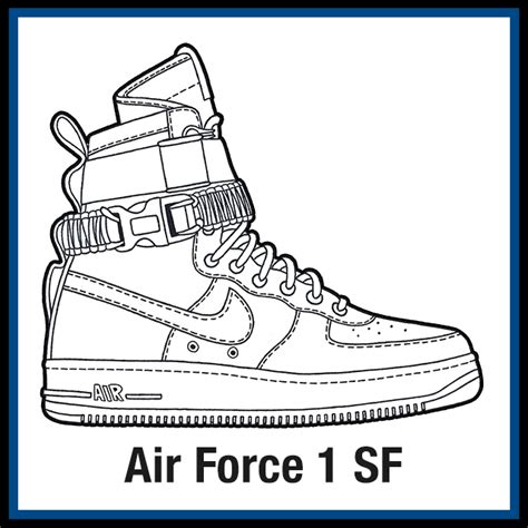 kleurplaat nike air force|Nike Air Force 1 Coloring Pages.